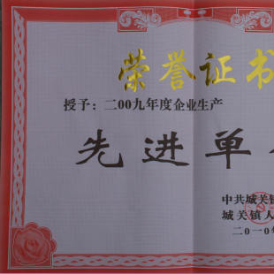 2010年3月被评为竹溪县城关镇先进单位
